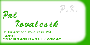 pal kovalcsik business card